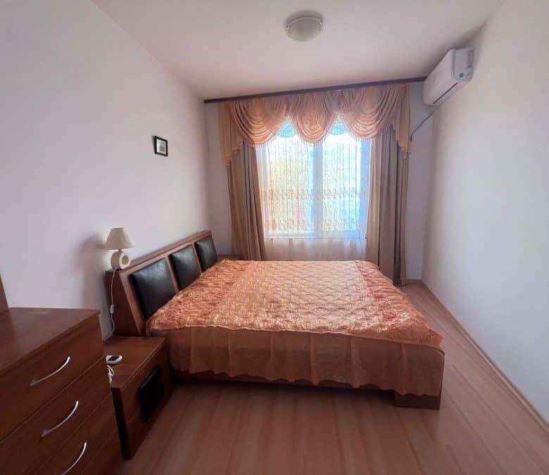 Bright bedroom with pool view in Sunny Day 3 Premium, Sunny Beach.