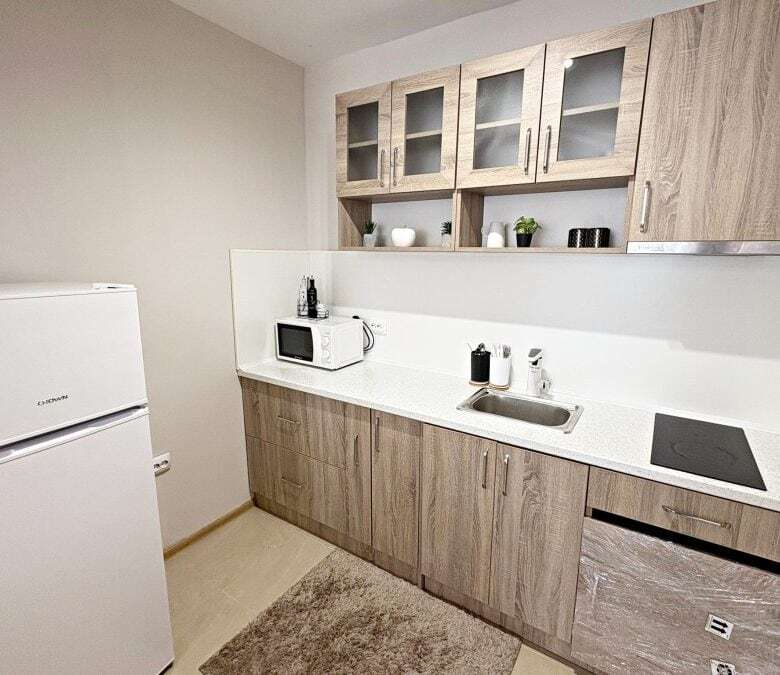 Cozy 1-bedroom apartment kitchen in Sunflower, Sunny Beach, 62 sq.m., close to the sea.