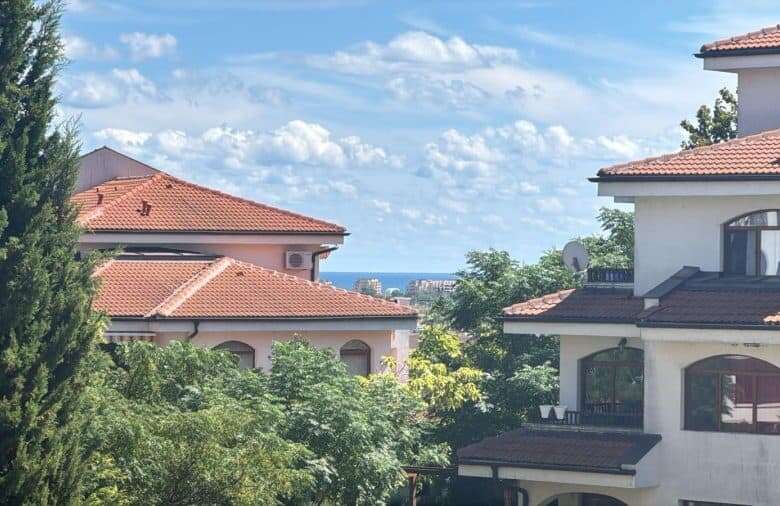 Beautiful view of villas in Vineyards SPA Resort, just 2 km from the sea, offering comfort and sceni.