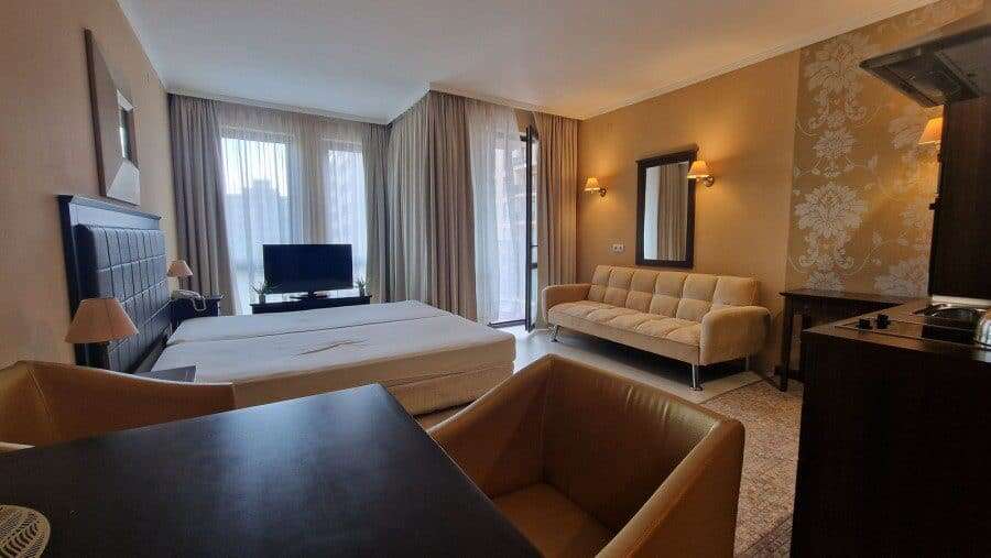 Studio apartment with pool view in Barcelo Royal Beach, Sunny Beach.