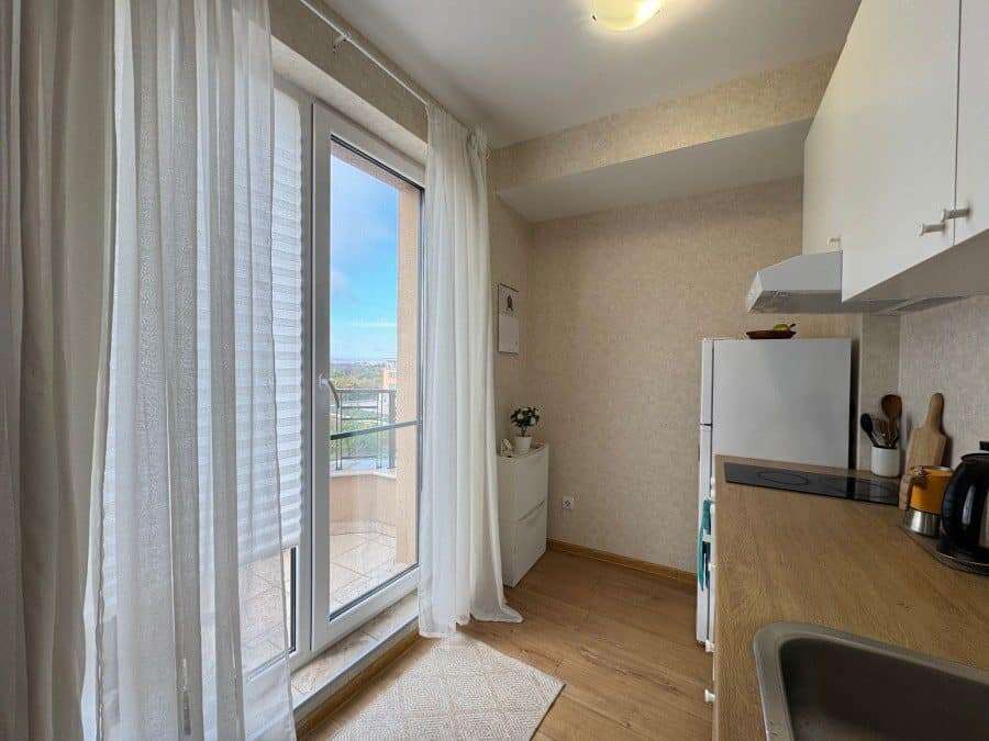 Affordable fully furnished studio in Aphrodite Park, Sunny Beach, with balcony views.