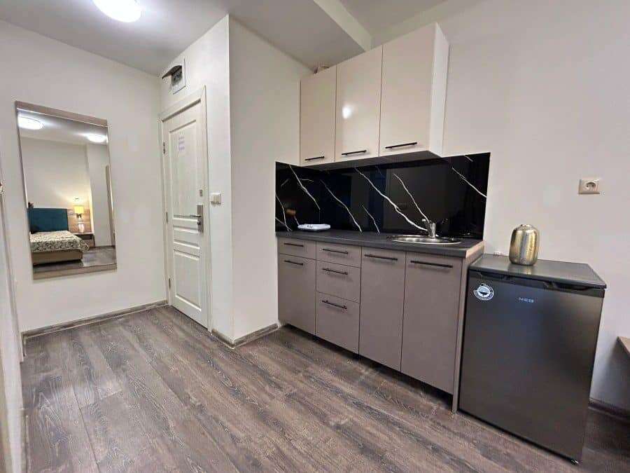 Studio apartment with kitchen area, 34 sq.m., located on the ground floor of Tarsis Club and SPA.