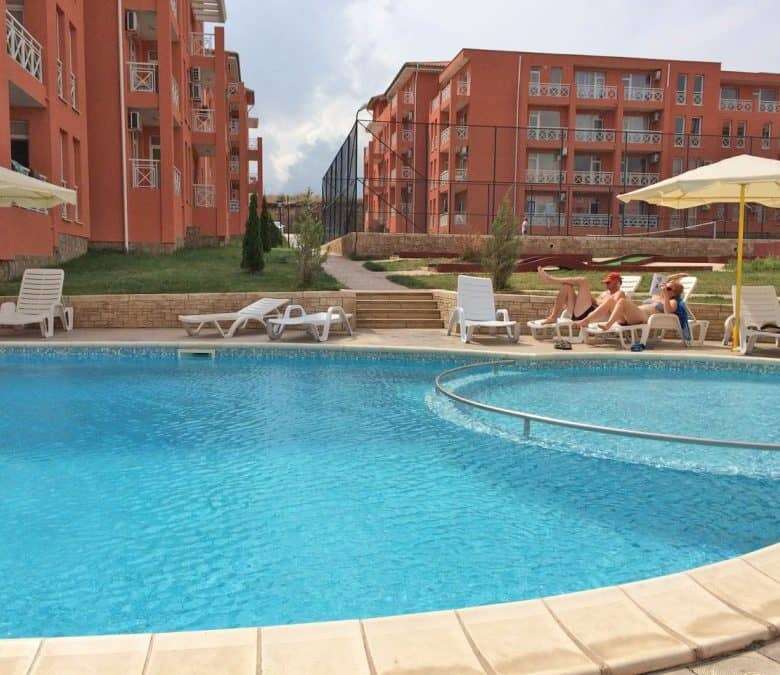 Fully furnished 27 sq.m. studio in Sunny Day 6, Sunny Beach with pool view.
