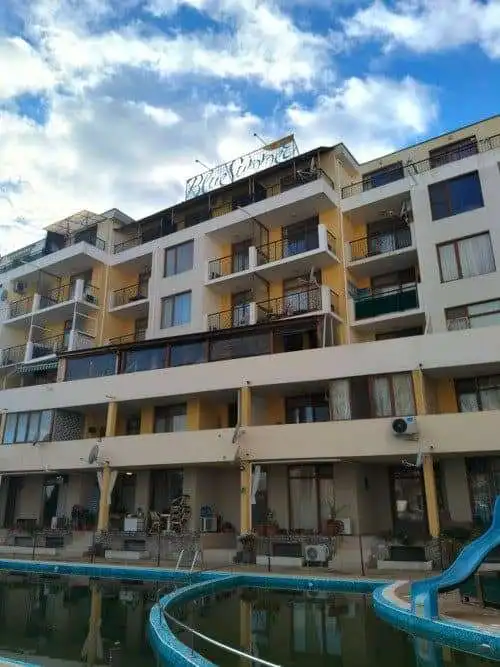 Blue Summer complex apartment with pool view in Sunny Beach, Bulgaria.