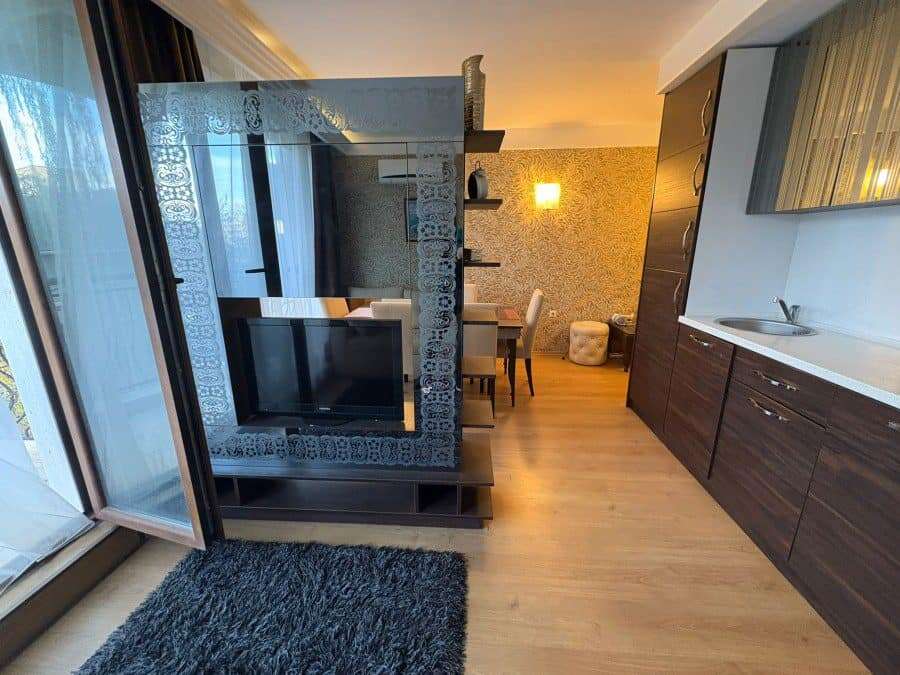 Interior view of a modern 2-bedroom, 2-bath apartment in Harmony Palace, Sunny Beach.