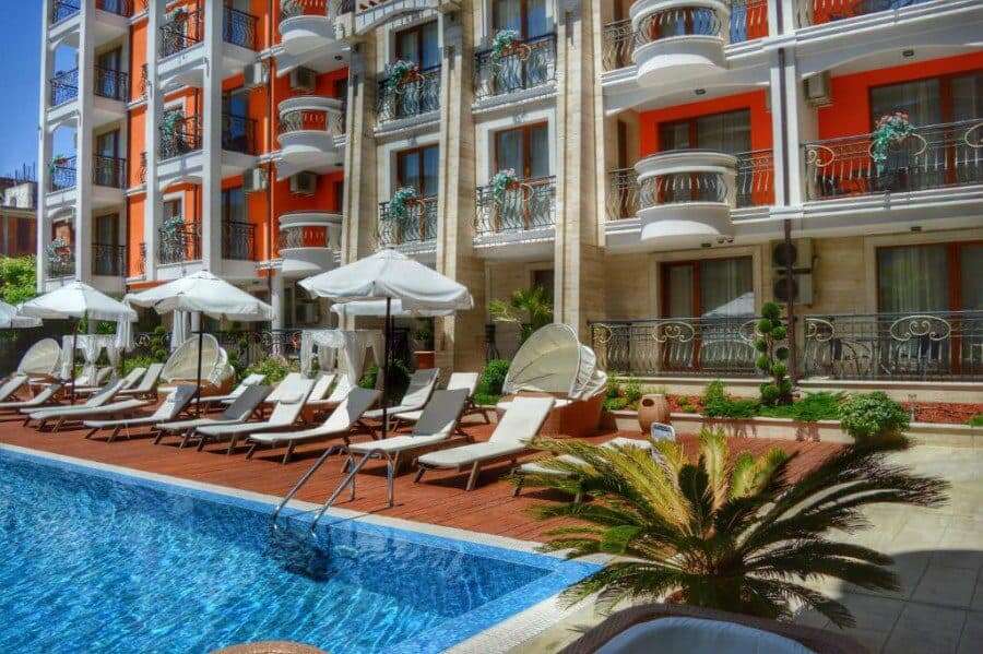 Luxury apartment with pool at Harmony Palace, Sunny Beach, Bulgaria.