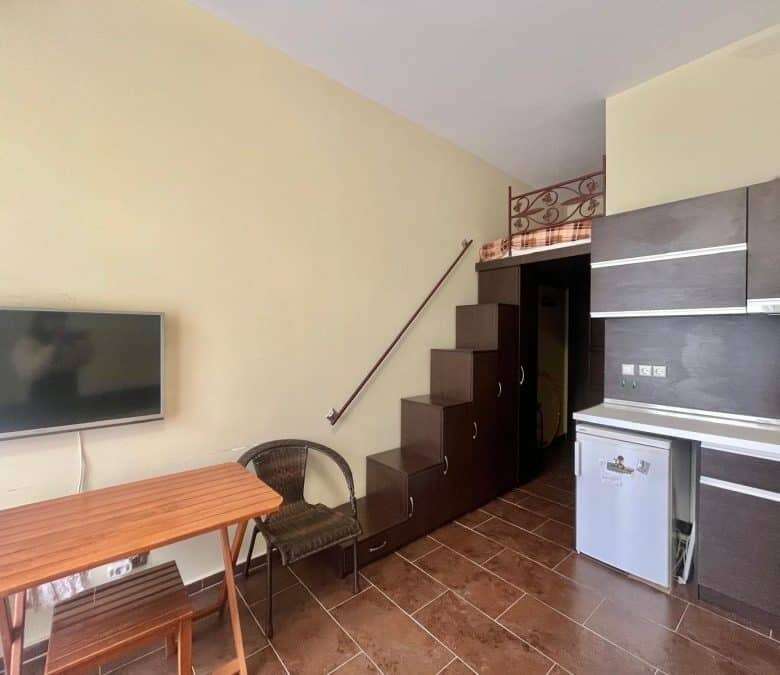 Studio apartment with pool view, 38 sq.m., in Odissey, Nessebar, 150 m to the sea.