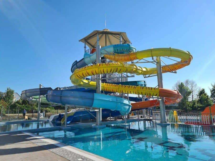 Water slides at Tarsis – Club & Spa, Sunny Beach, Bulgaria Water slides at Tarsis - Club & Spa, Sunny Beach, Bulgaria, perfect for family fun and relaxation.