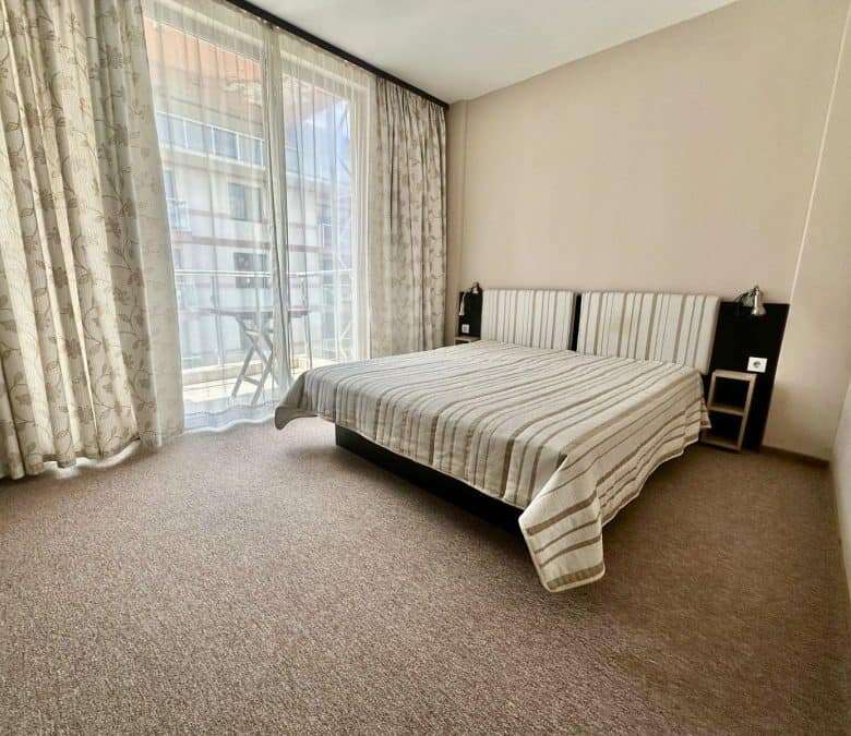 Spacious 2 bedroom, 2 bathroom apartment with balcony in Tarsis - Club & Spa, Sunny Beach.