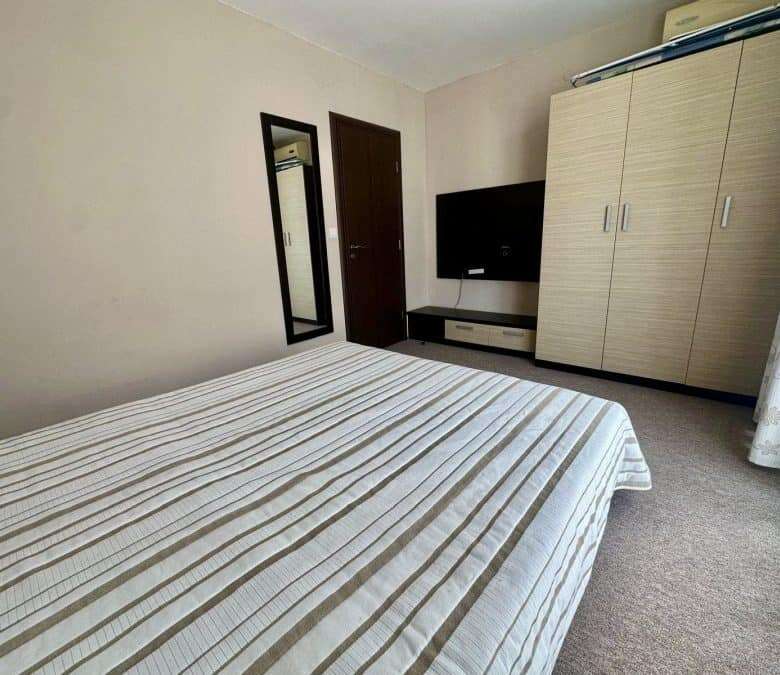 Spacious bedroom with modern decor in Tarsis - Club & Spa, Sunny Beach.
