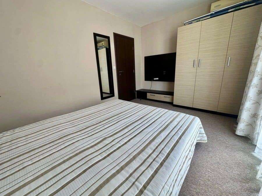 Spacious bedroom with modern decor in Tarsis - Club & Spa, Sunny Beach.
