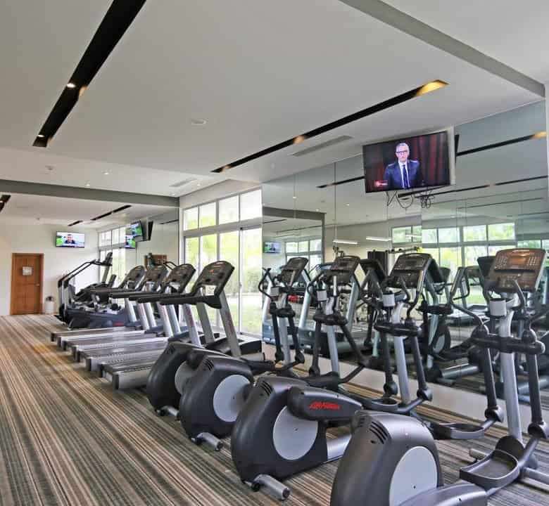 Well-equipped gym with cardio and strength equipment at Coral Bahia Punta Cana.