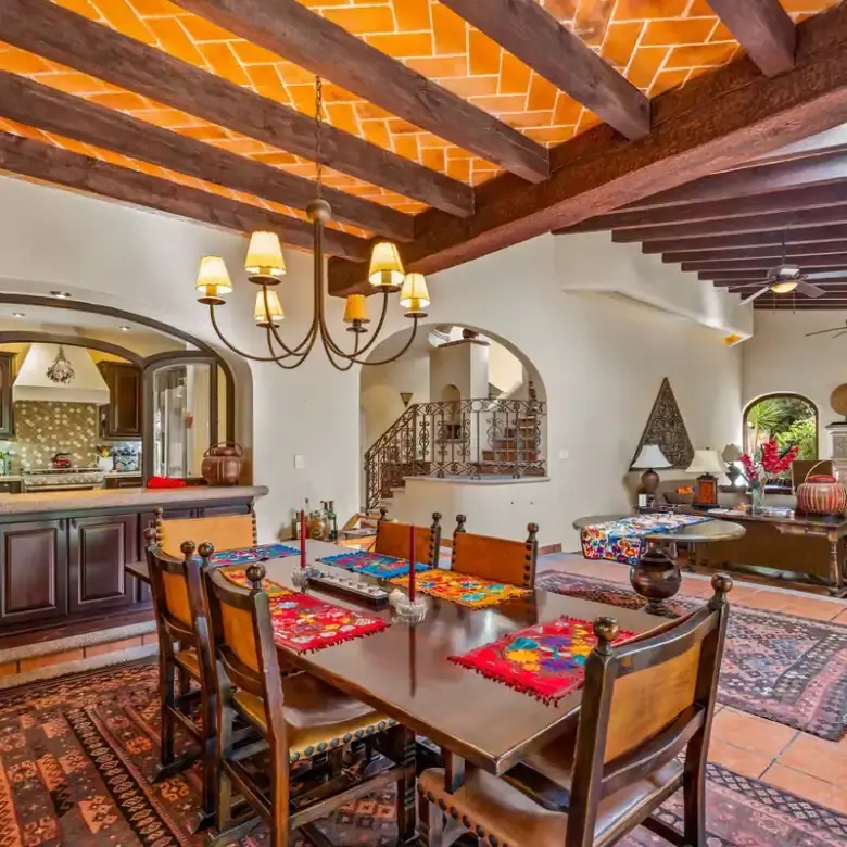 Spacious dining area in a lakefront home at Rancho Los Labradores, San Miguel de Allende, featuring.