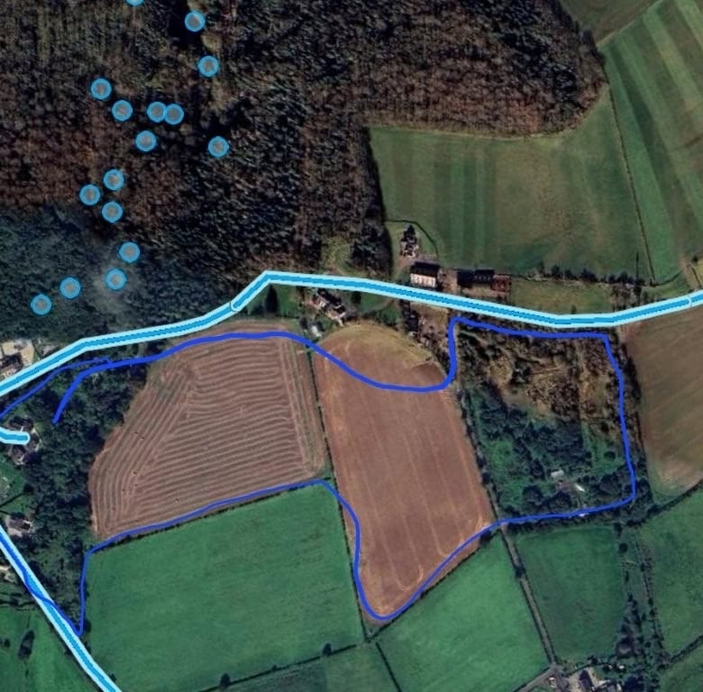 Beautiful aerial view of land plots for sale in Castlerock, Northern Ireland, highlighting spacious.
