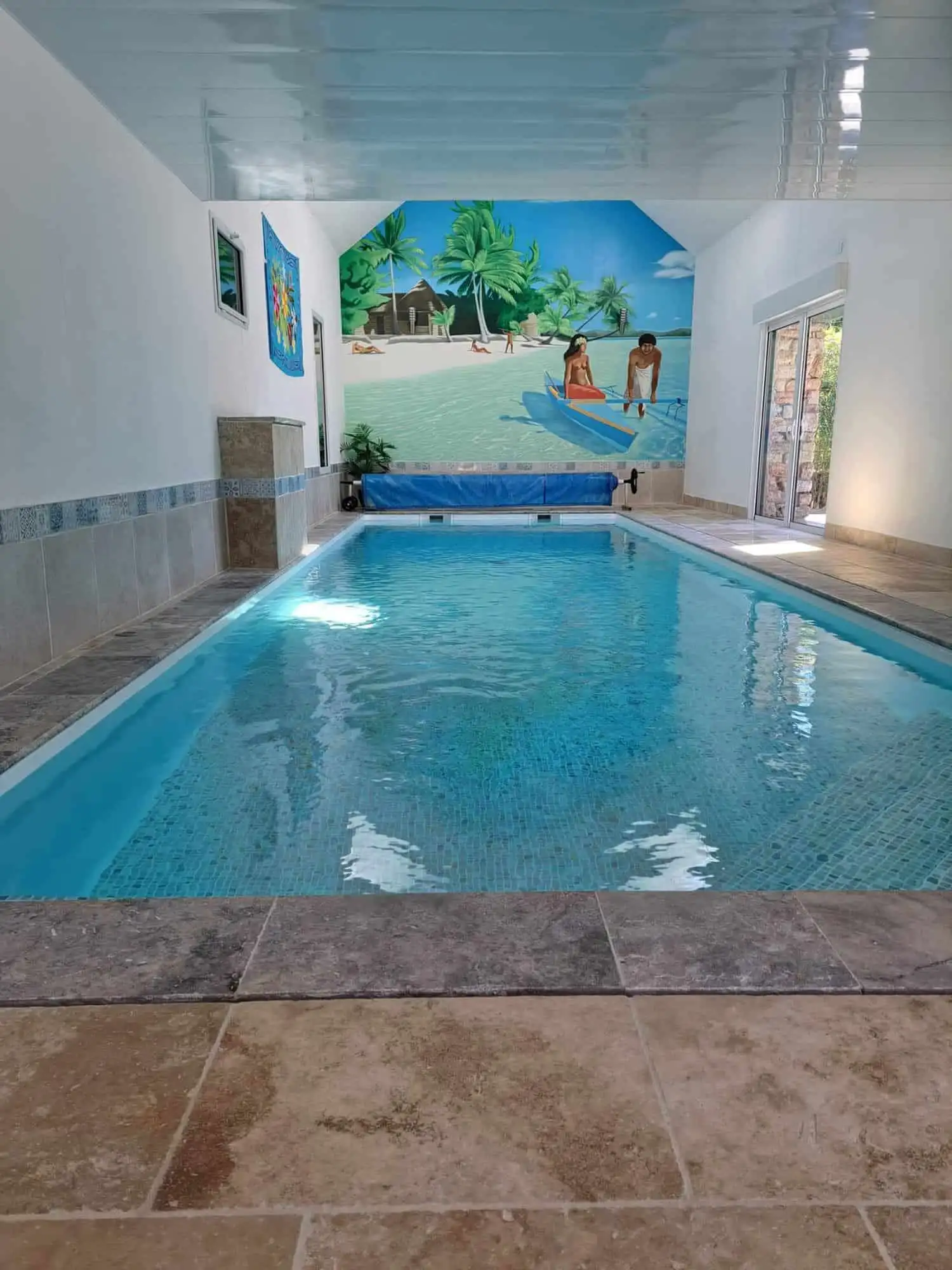 Indoor swimming pool at a luxury estate in Brittany.