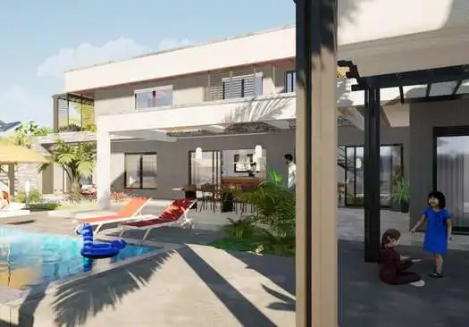 Modern resort residences in Ngaparou Saly with pool and outdoor amenities.