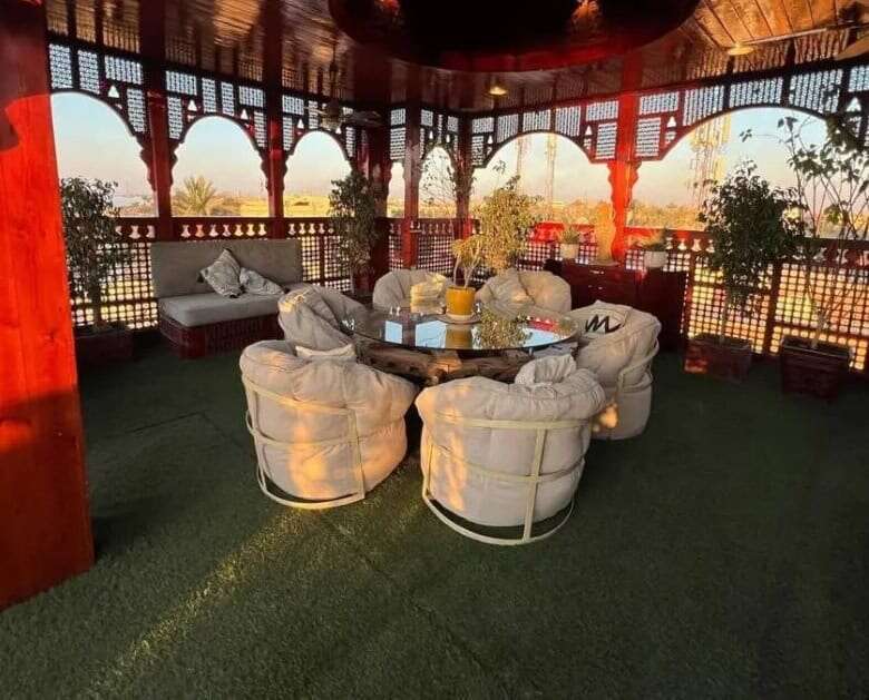 Elegant outdoor lounge area with panoramic views in Derrymore County Clare.