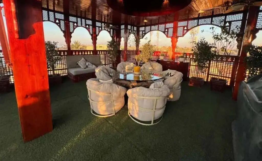 Elegant outdoor lounge area with panoramic views in Derrymore County Clare.