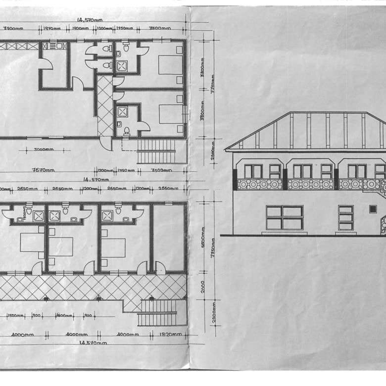 Floor plan of a six-bedroom bed and breakfast property in Kombo North district.