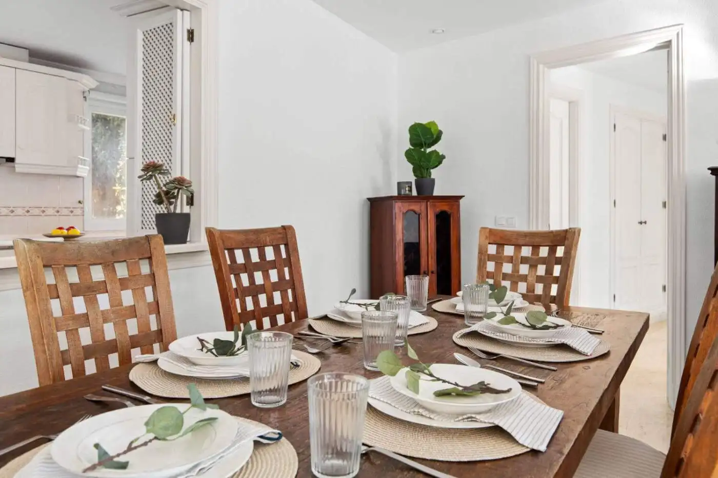 Beautiful dining area in a luxury beachfront property.