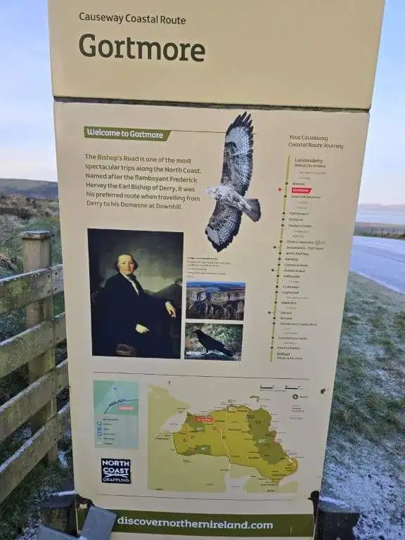 Signboard showing land plots in Gortmore, County Derry, Northern Ireland.