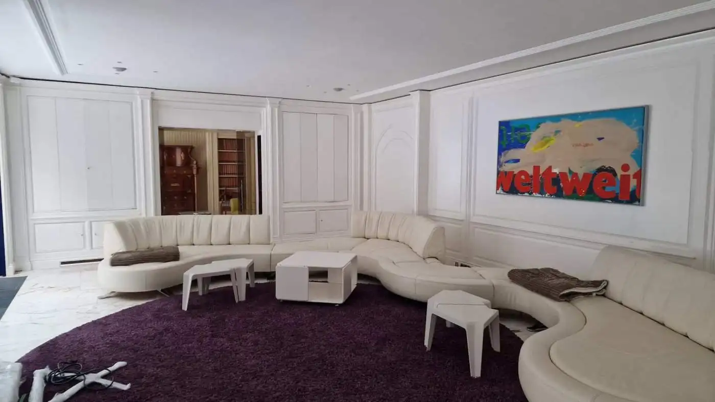 Spacious living room of a luxury 6-bedroom villa in Bad Harzburg, Niedersachsen, Germany.