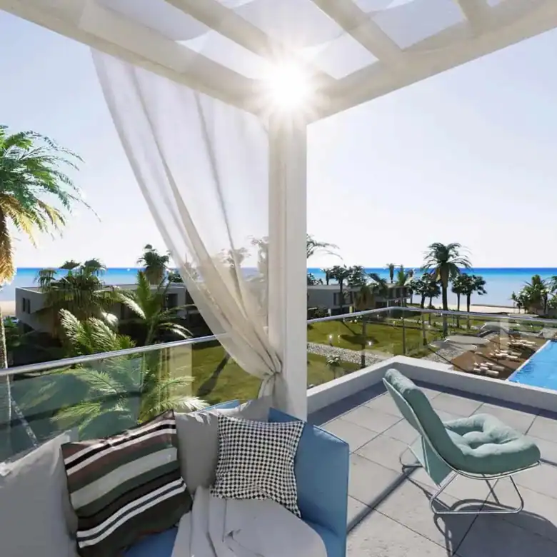Bright penthouse with sea views in Deja Blue Complex, Kyrenia North Cyprus.