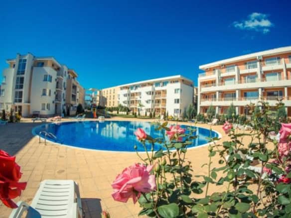 Floor 2-bedroom apartment at Holiday Fort Club, Sunny Beach, with access to a swimming pool and lush.