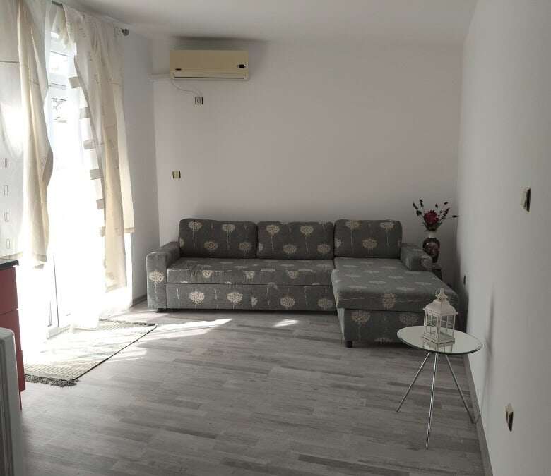 Bright living room with sofa and natural light.