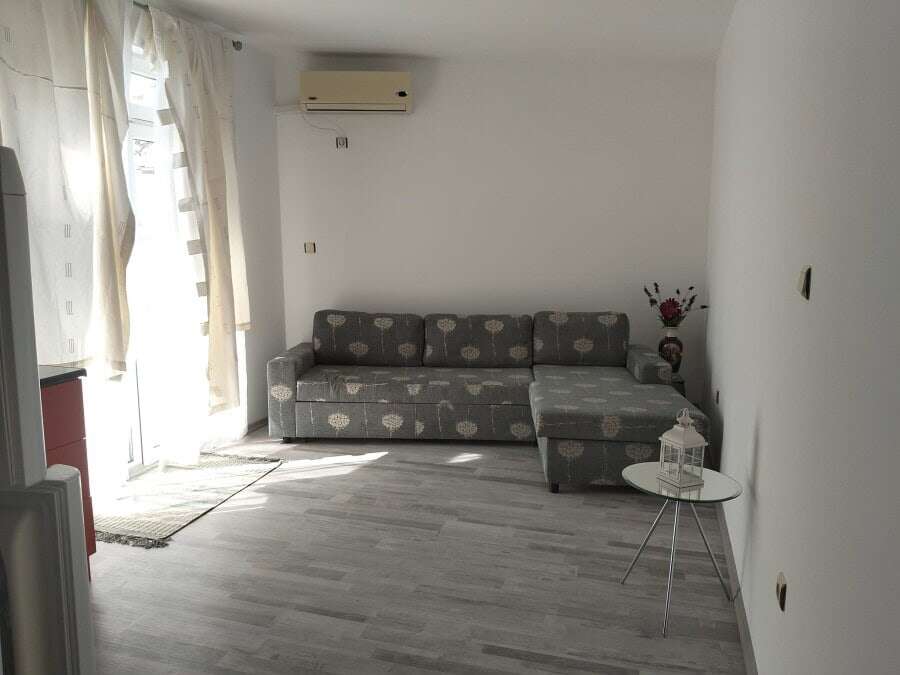 Bright living room with sofa and natural light.
