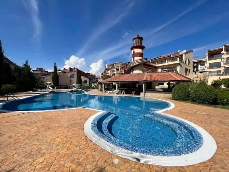 Lighthouse and pool area at Sea Lighthouse, Sveti Vlas, just 200m from the sea.