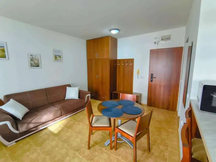 Bright interior of a 48 sq.m. studio at Sea Lighthouse, Sveti Vlas, just 200m from the sea. Perfect.