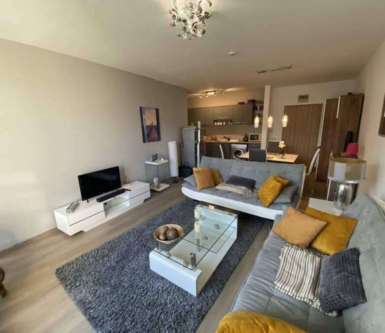 Spacious 102 sq.m. apartment in Vineyards SPA Resort, close to the sea, featuring contemporary decor.