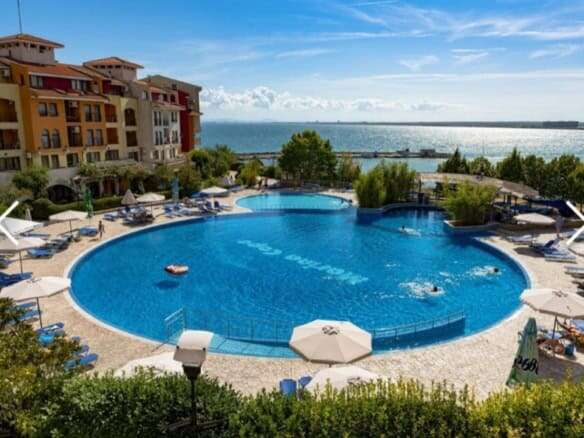 Sea view studio with pool access in Marina Cape, Aheloy, on Bulgaria's Black Sea Coast. Perfect for.