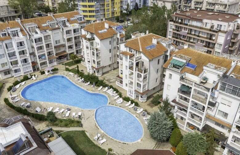 Modern 2-bedroom apartment with pool view in Bravo 5, Sunny Beach center.