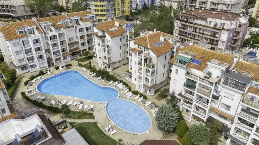 Modern 2-bedroom apartment with pool view in Bravo 5, Sunny Beach center.
