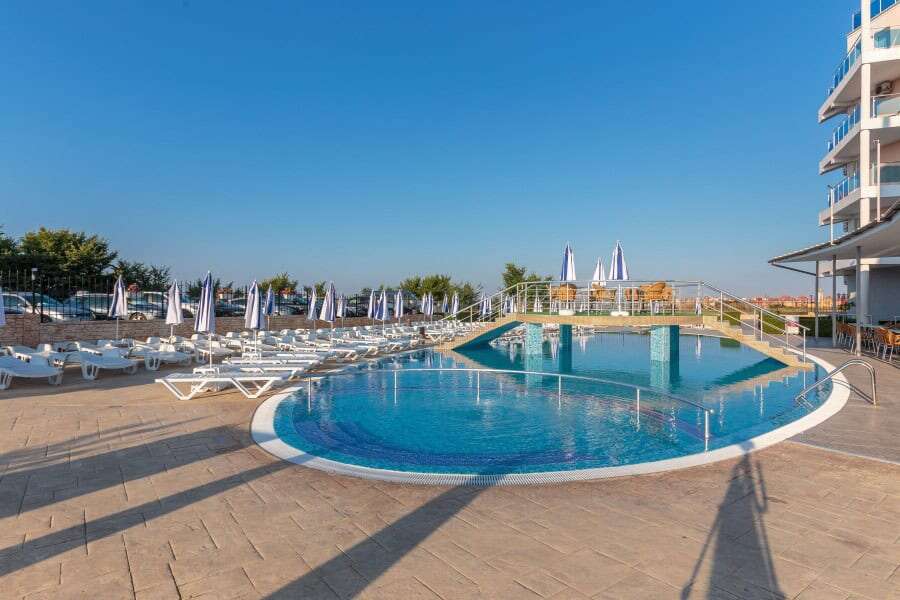 Sea view spacious studio in Costa Calma, Ravda, with modern amenities and pool access.