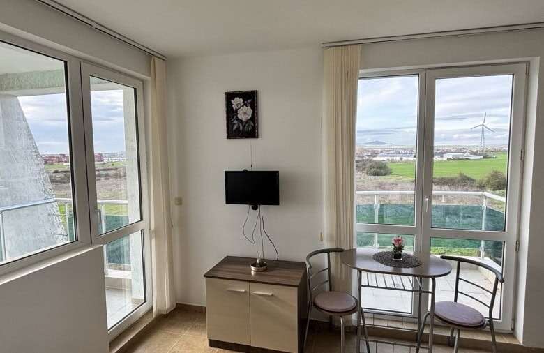 Sea view furnished studio apartment with balcony in Costa Calma, Ravda, 30 sq.m.