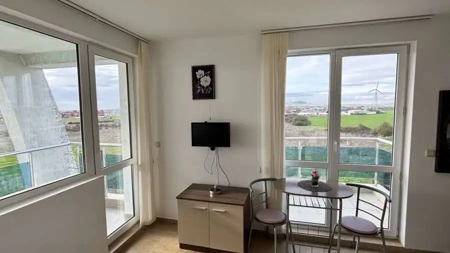 Sea view furnished studio apartment with balcony in Costa Calma, Ravda, 30 sq.m.