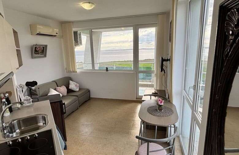 Sea view fully furnished studio apartment in Costa Calma, Ravda, with 30 sq.m. of living space and b.