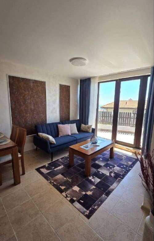 Spacious 2-bedroom, 2-bath maisonette with balcony, near the sea in Kosharitsa, Bulgaria.