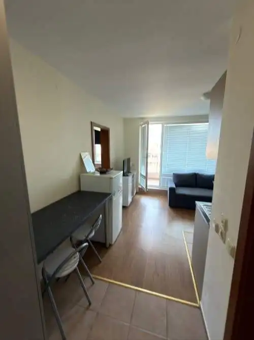 Bright interior of a 1-bedroom furnished apartment in Sunny Beach, Nessebar Fort Club.