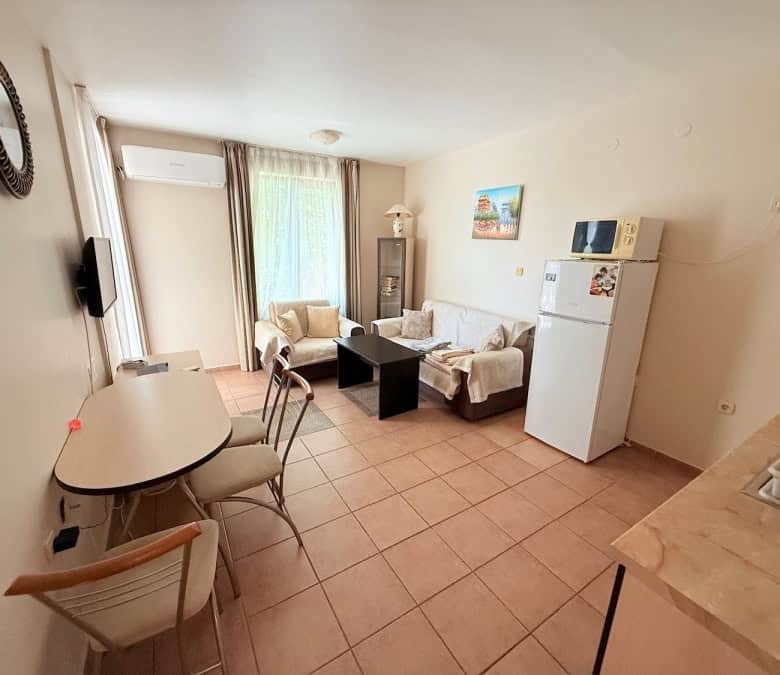 Interior view of a fully furnished 1-bedroom apartment in Summer Dreams, Sunny Beach resort.