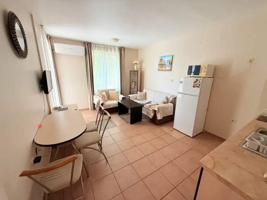 Interior view of a fully furnished 1-bedroom apartment in Summer Dreams, Sunny Beach resort.