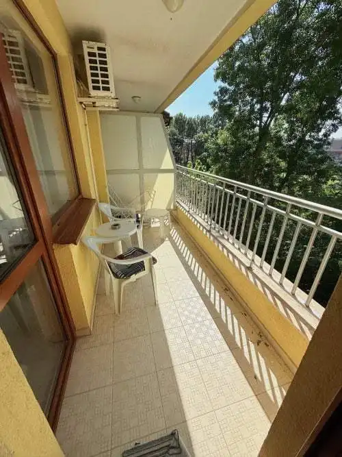 Balcony of a fully furnished 1-bedroom apartment in Summer Dreams, Sunny Beach resort.