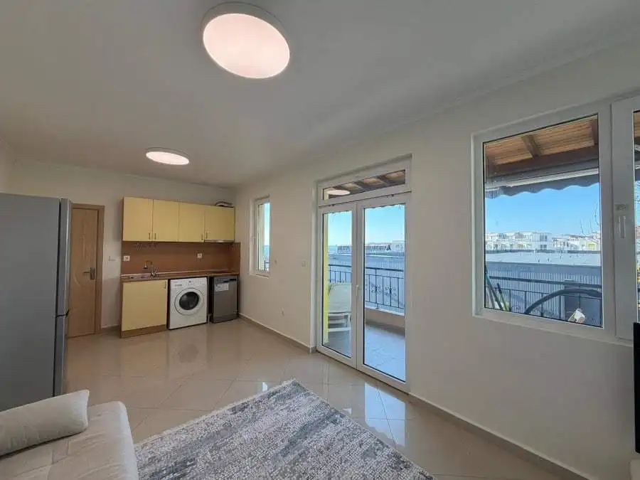 Bright sea view 1-bedroom apartment in Sveti Vlas center, 73 sq.m., with balcony and modern amenitie.