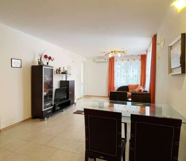 Bright, spacious living room with contemporary furniture and large windows.