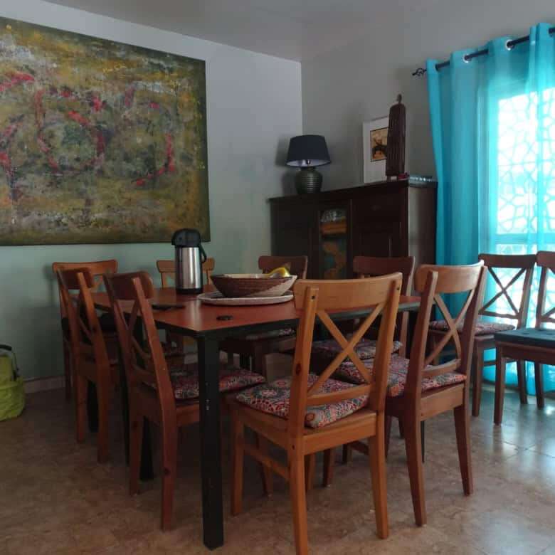 Bedroom bed and breakfast for sale in Kombo North district, featuring inviting dining area and vibra.