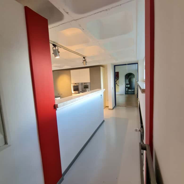 Elegant kitchen in a luxury villa in Bad Harzburg, Niedersachsen, Germany. Modern design with open-p.