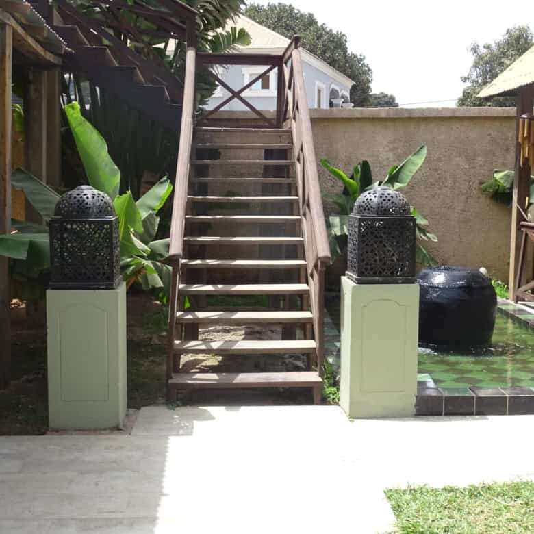 Beautiful entrance to a six-bedroom bed and breakfast in Kombo North district.